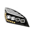 36727 by UNITED PACIFIC - Headlight - Right Side, Black, Quad LED, with Driving Light and Sequential Light