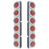 37342 by UNITED PACIFIC - Air Cleaner Light Bar - Rear, Stainless Steel, with Bracket, Clearance/Marker Light, Red LED and Lens, Flat Style, with Chrome Bezels, 12 LED Per Light, for Peterbilt Trucks