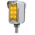 39419 by UNITED PACIFIC - Marker Light - 6 LED, Straight Mount, Double Face, with Chrome Bezel and Horizontal Visor, Dual Function, Amber and Red Lens/Amber and Red LED, Chrome-Plated Steel, Rectangle Design