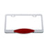 39884 by UNITED PACIFIC - License Plate Frame - Chrome, with 10 LED Cats Eye Light, Red LED/Red Lens