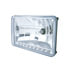 31368 by UNITED PACIFIC - Crystal Headlight - RH/LH, 4 x 6", Rectangle, Chrome Housing, Low Beam, 9006 Bulb, with White 9 LED Position Light