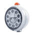 31562 by UNITED PACIFIC - Guide Headlight - 1 High Power, LED, 682-C Style, RH/LH, 7", Round, Polished Housing, with 5 LED Dual Mode Signal Light, with Amber Lens