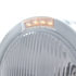 31711 by UNITED PACIFIC - Headlight - Half-Moon, RH/LH, 7", Round, Polished Housing, H4 Bulb, with Bullet Style Bezel, with 4 Amber LED Signal Light, with Clear Lens