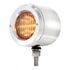 31816 by UNITED PACIFIC - Marker Light - Double Face, LED, Assembly, with Bezel, 13 LED, Clear Lens/Red LED, Stainless Steel, Round Design