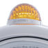 32392 by UNITED PACIFIC - Guide Headlight - 682-C Style, RH/LH, 7", Round, Polished Housing, H6024 Bulb, with Top Mount, 5 LED Dual Mode Signal Light, Amber Lens