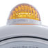 32394 by UNITED PACIFIC - Guide Headlight - 682-C Style, RH/LH, 7", Round, Polished Housing, H4 Bulb, with Top Mount, 5 LED Dual Mode Signal Light, Amber Lens