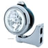 32445 by UNITED PACIFIC - Guide Headlight - 682-C Style, RH/LH, 7", Round, Powdercoated Black Housing, H4 Bulb, with 34 Bright White LED Position Light and Top Mount, 5 LED Signal Light, Clear Lens