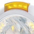 32480 by UNITED PACIFIC - Headlight - RH/LH, 7", Round, Chrome Housing, H4 Bulb, with 34 Bright Amber LED Position Light and 4 Amber LED Signal Light, Amber Lens