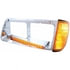 32490 by UNITED PACIFIC - Headlight Bezel - LH, 14 LED, with Turn Signal, Amber LED/Amber Lens, for Freightliner FLD