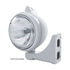 32621 by UNITED PACIFIC - Guide Headlight - 682-C Style, RH/LH, 7", Round, Chrome Housing, H6024 Bulb, with Top Mount, Original Style, 5 Amber LED Signal Light, Clear Lens