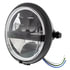 32810 by UNITED PACIFIC - Headlight - Motorcycle, 8 LED, RH/LH, 5-3/4", Round, Powdercoated Black Housing, High/Low Beam, with Black Painted Center Accent Bar, Side Mount
