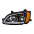 32840 by UNITED PACIFIC - Headlight - L/H, Black, Full LED, with Turn Signal & Position Light Bar, High/Low Beam, for 2007-2017 Kenworth T660