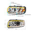 32916 by UNITED PACIFIC - Headlight - Left Side, LED, Projector, Chrome Housing, with Turn Signal and Light Bar