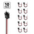 34212P10 by UNITED PACIFIC - 3-Wire Pigtail with 3-Prong Straight Plug, 12" Lead, 16 GA, Pack of 10