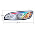 34853 by UNITED PACIFIC - Headlight Assembly - Driver Side, Chrome, LED, with Color Changing Position Light Bar