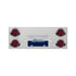 35003 by UNITED PACIFIC - Tail Light Panel - with Visors, Polished, Stainless Steel, Red LED/Lens, Six 4" LED Abyss Lights