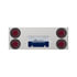 35006 by UNITED PACIFIC - Tail Light Panel - with Grommet, Polished, Stainless Steel, Red LED/Lens, Six 4" LED Abyss Lights