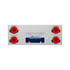 35005 by UNITED PACIFIC - Tail Light Panel - 33-3/4", with Visors, Polished, Stainless Steel, Red LED/Lens, Six 4" LED Turbine Lights