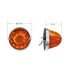 35010 by UNITED PACIFIC - Marker Light - Amber LED, Dark Amber Lens, Stainless Steel Bezel, Watermelon Style