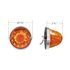 35009 by UNITED PACIFIC - Marker Light - Amber Lens, LED, Stainless Steel Bezel, Watermelon Style