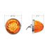 35014 by UNITED PACIFIC - Marker Light - (2) Amber LED, Amber Lens, Stainless Steel Bezel, Watermelon Style