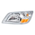 35723 by UNITED PACIFIC - ExacFit™ OE Style Headlight Assembly - LH, Chrome Housing, High/Low Beam, H4/4157 Bulb