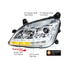 35779 by UNITED PACIFIC - Projection Headlight Assembly - LH, Chrome Housing, High/Low Beam, H7 Bulb, with LED Signal (Sequential) and LED Position Light