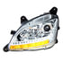 35779 by UNITED PACIFIC - Projection Headlight Assembly - LH, Chrome Housing, High/Low Beam, H7 Bulb, with LED Signal (Sequential) and LED Position Light