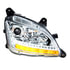 35780 by UNITED PACIFIC - Projection Headlight Assembly - RH, Chrome Housing, High/Low Beam, H7 Bulb, with LED Signal (Sequential) and LED Position Light