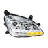 35780 by UNITED PACIFIC - Projection Headlight Assembly - RH, Chrome Housing, High/Low Beam, H7 Bulb, with LED Signal (Sequential) and LED Position Light