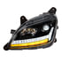 35781 by UNITED PACIFIC - Projection Headlight Assembly - LH, Black Housing, High/Low Beam, H7 Bulb, with LED Signal (Sequential) and LED Position Light