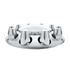 10257 by UNITED PACIFIC - Axle Hub Cover Kit - Axle Cover Set, Front, 33mm, Chrome, for International