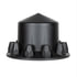 10340 by UNITED PACIFIC - Axle Hub Cover - Rear, Matte Black, Pointed, with 33mm Thread-On Nut Cover