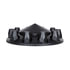 10339 by UNITED PACIFIC - Axle Hub Cover - Front, Matte Black, Pointed, with 33mm Thread-On Nut Cover