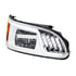 31083 by UNITED PACIFIC - Headlight Assembly - RH, LED, Chrome Housing, High/Low Beam, with LED Signal Light, Position Light, Side Marker Light and Daytime Running Light