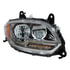 35758 by UNITED PACIFIC - Headlight Assembly - LED, RH, Chrome Housing, High/Low Beam, with Amber LED Signal Light, White LED Position Light and Amber LED Side Marker