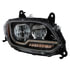 35760 by UNITED PACIFIC - Headlight Assembly - RH, LED, Black Housing, High/Low Beam, with Amber LED Signal Light, White LED Position Light and Amber LED Side Marker