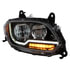 35760 by UNITED PACIFIC - Headlight Assembly - RH, LED, Black Housing, High/Low Beam, with Amber LED Signal Light, White LED Position Light and Amber LED Side Marker