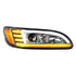 35766 by UNITED PACIFIC - Projection Headlight Assembly - RH, Chrome Housing, High/Low Beam, H7 Quartz Bulb, with 24 LED Signal (Sequential), 18 LED DRL/Position Light and Side Marker