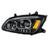 35773 by UNITED PACIFIC - Projection Headlight Assembly - LH, LED, Black Housing, High/Low Beam, with Amber LED Turn Signal, White LED Position Light Bar and Amber LED Marker Light