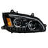 35774 by UNITED PACIFIC - Projection Headlight Assembly - RH, LED, Black Housing, High/Low Beam, with Amber LED Turn Signal, White LED Position Light Bar and Amber LED Marker Light