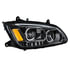 35774 by UNITED PACIFIC - Projection Headlight Assembly - RH, LED, Black Housing, High/Low Beam, with Amber LED Turn Signal, White LED Position Light Bar and Amber LED Marker Light