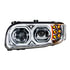 35784 by UNITED PACIFIC - Headlight Assembly - LH, LED, Chrome Housing, High/Low Beam, with 6 LED Signal and 100 LED Position Light