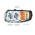 35784 by UNITED PACIFIC - Headlight Assembly - LH, LED, Chrome Housing, High/Low Beam, with 6 LED Signal and 100 LED Position Light