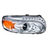 35803 by UNITED PACIFIC - Projection Headlight Assembly - RH, Chrome Housing, High/Low Beam, H11/HB3 Bulb, with Amber LED Signal Light, White LED Position Light and Amber LED Side Marker