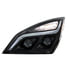 35821 by UNITED PACIFIC - Projection Headlight Assembly - LH, LED, Black Housing, High/Low Beam, with LED Signal Light and White LED Position Light