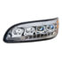 35841 by UNITED PACIFIC - Headlight - L/H, Chrome, Quad-LED, with LED Directional & Sequential Signal, for 2005-2015 Peterbilt 386