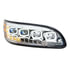 35842 by UNITED PACIFIC - Headlight - Chrome, Quad-LED, with LED Directional & Sequential Signal, Passenger Side, for 2005-2015 Peterbilt 386