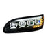 35843 by UNITED PACIFIC - Headlight - L/H, Black, Quad-LED, with LED Directional & Sequential Signal, for 2005-2015 Peterbilt 386