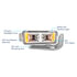 35898 by UNITED PACIFIC - Headlight Assembly - Passenger Side, Chrome, 10 LED, Projector, with Mounting Arm and Turn Signal Side Pod